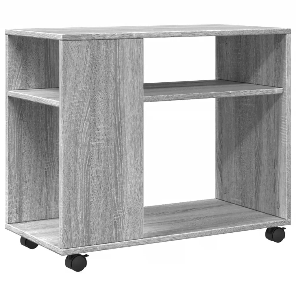Tavolino con Ruote Grigio Sonoma 70x35x60 cm in Truciolato 853151