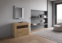 Consolle Tavolo Allungabile 90-302x42x75 cm Evolve Quercia Natura con Panca Inferiore