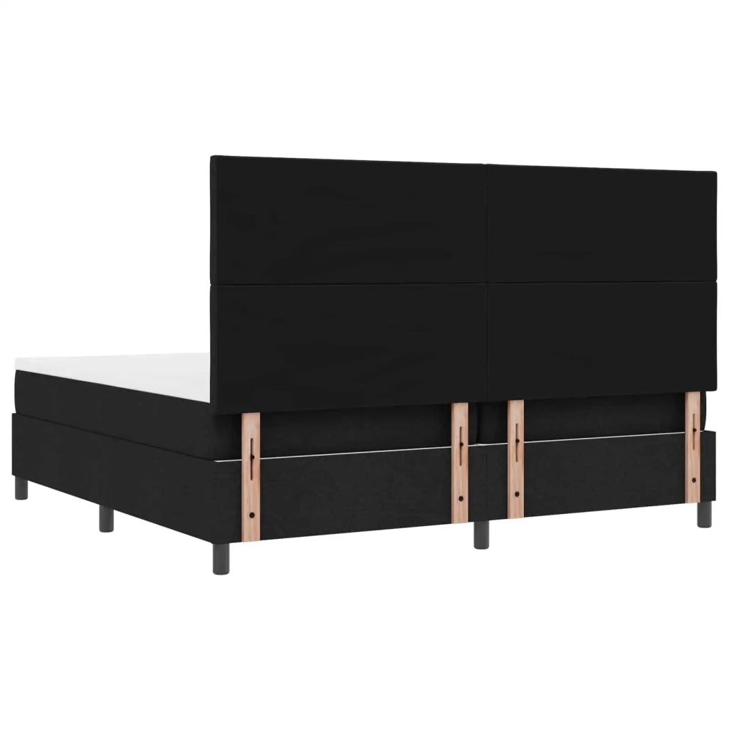 Letto a molle con materasso con led Nero 200 x 200 cm Tessuto