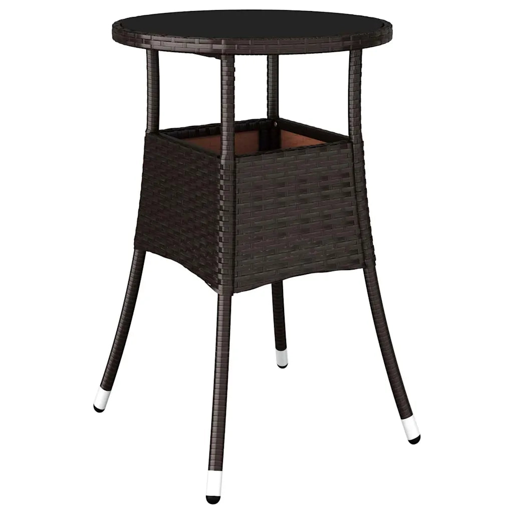 Set da Pranzo per Giardino 3 pz | Set Salotto da Giardino Marrone polyrattan