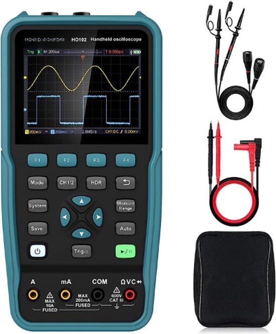 Oscilloscopio Digitale - Multimetro Oscilloscopio - 100MHz di Banda Passiva - Funzione di Calibrazione Automatica - 2 Canali