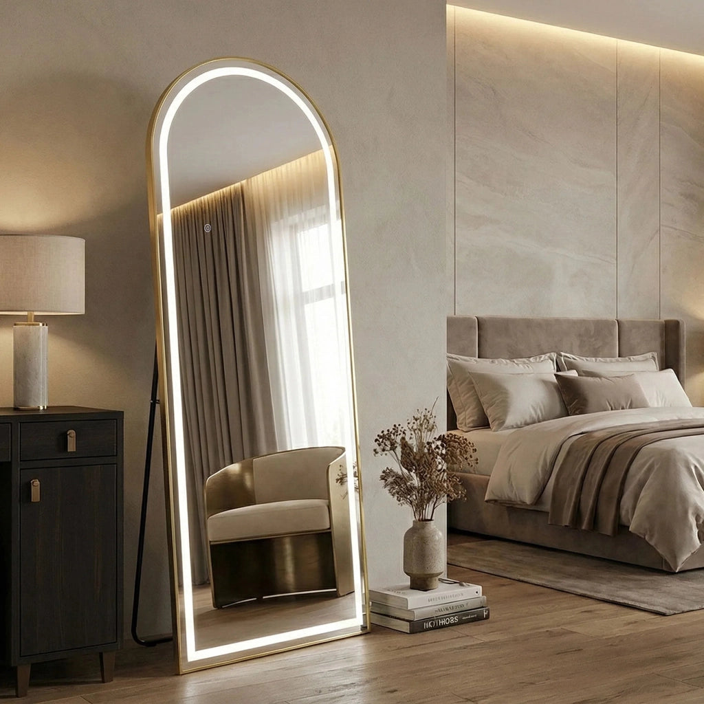 Specchio Led Orbit 60x170cm Brush Gold