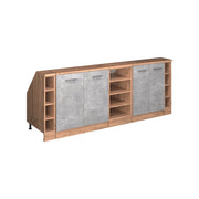 Mobile cucina sottotetto R-Line Calcestruzzo/Rovere dorato 210 cm Set di 5 carcasse armadio profondità 60 cm Vicco