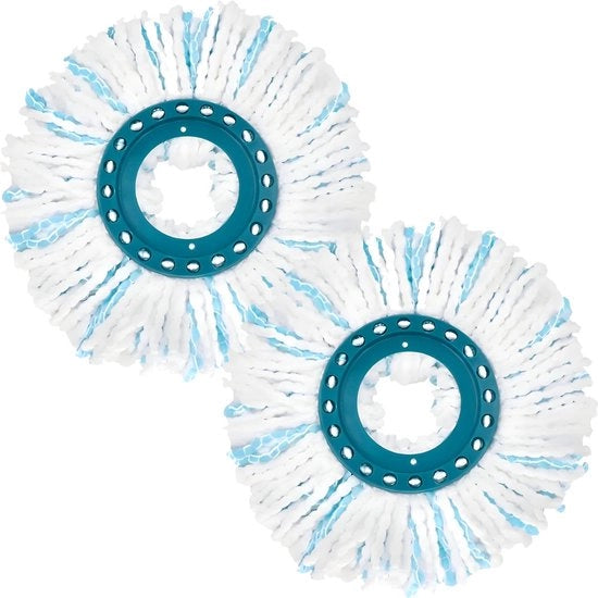 2 x Coppe di sostituzione, Adatti per Spin Mop - Pannelli di sostituzione - Microfibra poliestere - Assorbe molto - Elevata capacità di rimozione di macchie