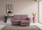 Divano yasel 2 posti (due sedute da 60cm) + pouf misure esterne l.152 p.155 | prugna - Mobili 2G