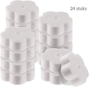 Sfrega per Piscine - Assorbe Olio per Piscine e Bagni Termali - Disegno Fiorale - Bianco, 24 pezzi