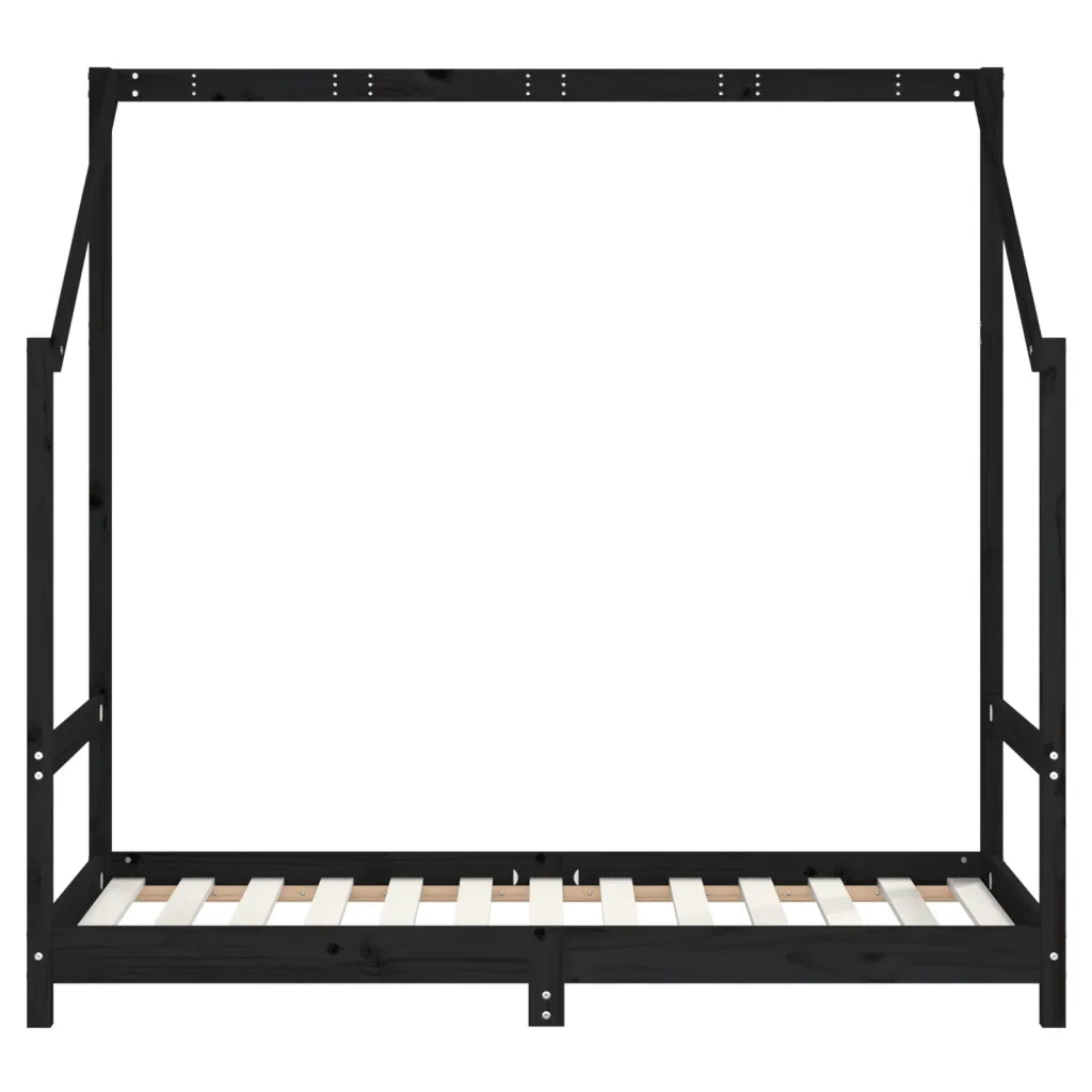 Giroletto per Bambini Nero 2x(80x160) cm Legno Massello di Pino 3200597