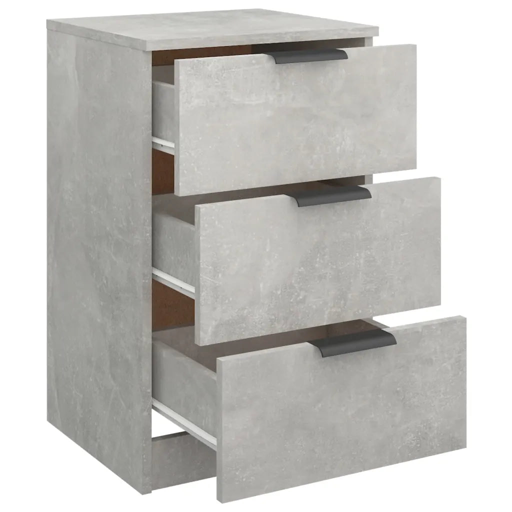 Comodino | Armadio da Notte | Mobiletto da notte Grigio Cemento 40x36x65 cm