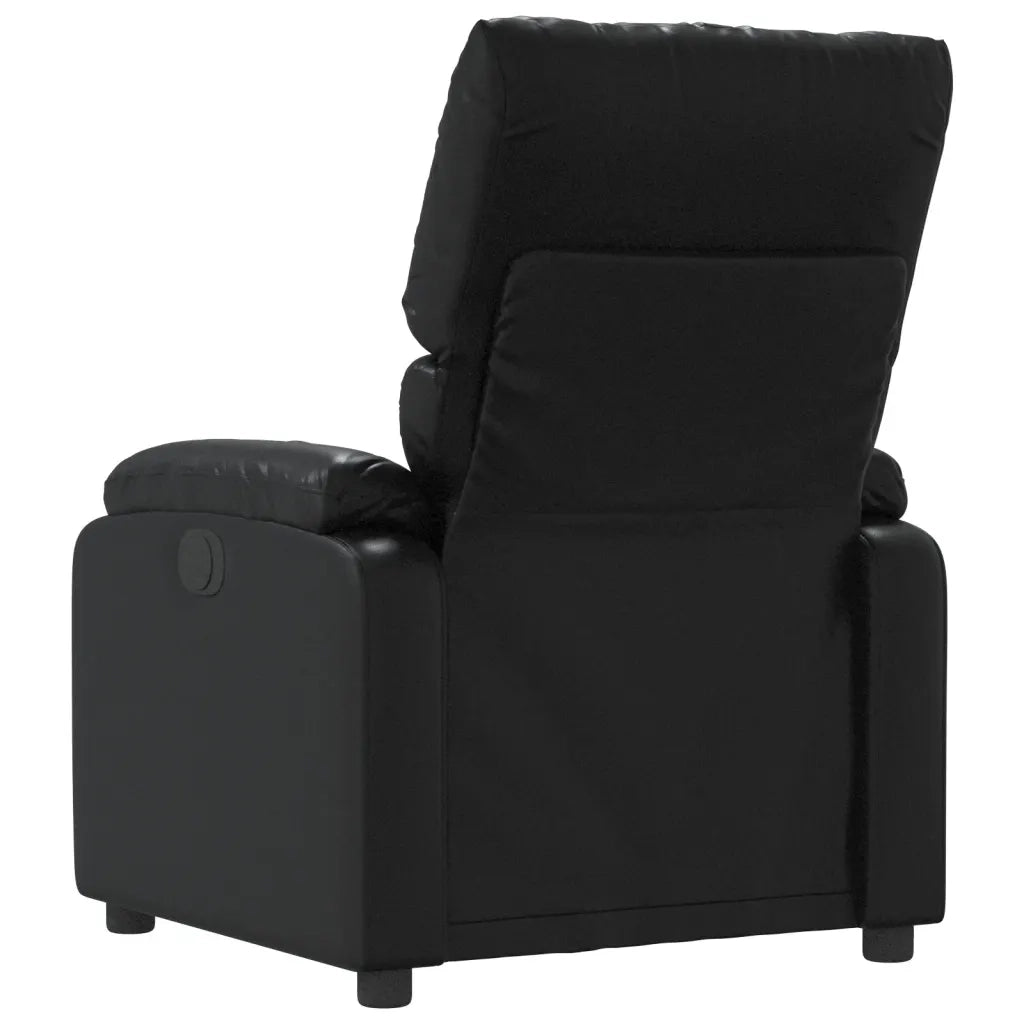 Divano Sedia-Poltrona Reclinabile Nera in Similpelle 393969