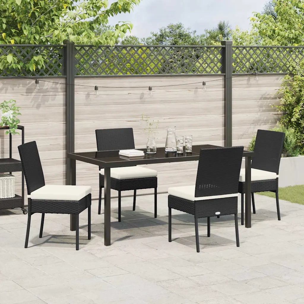 Set da Pranzo per Giardino 5 pcs Nero