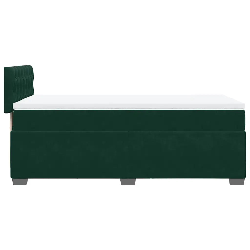 Giroletto a Molle con Materasso Verde Scuro 80x200 cm Velluto 3286171