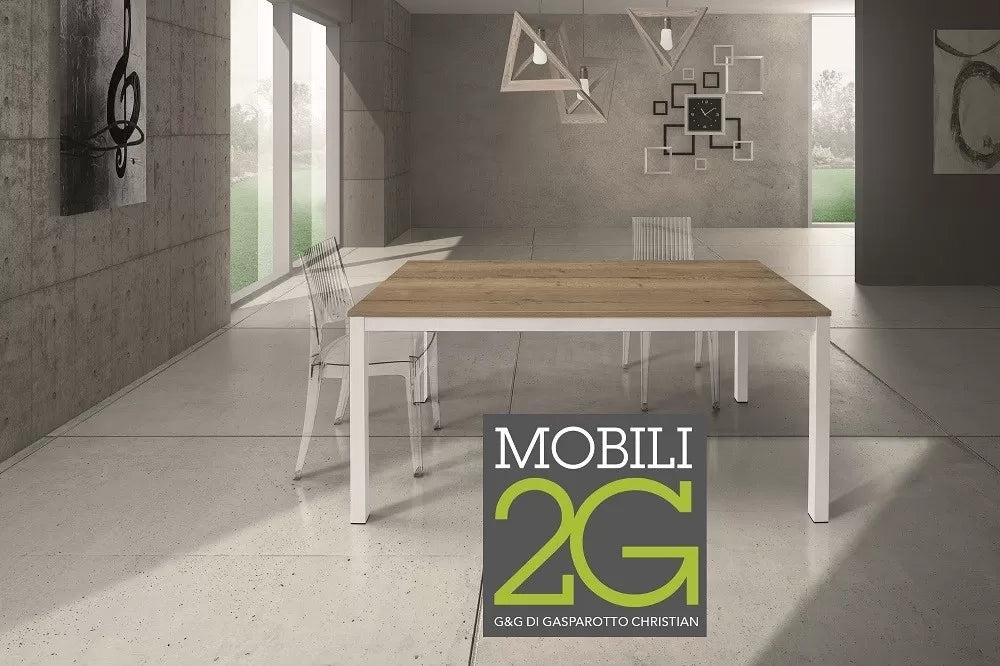 Tavolo rovere nodato allungabile 160x90 (844) - Mobili 2G