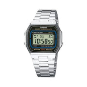 Orologio casio a164wa 1ves vintage iconic silver e black