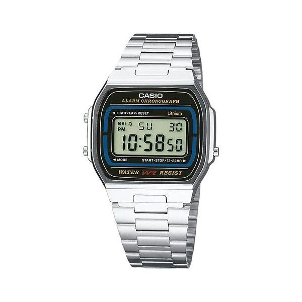 Orologio casio a164wa 1ves vintage iconic silver e black