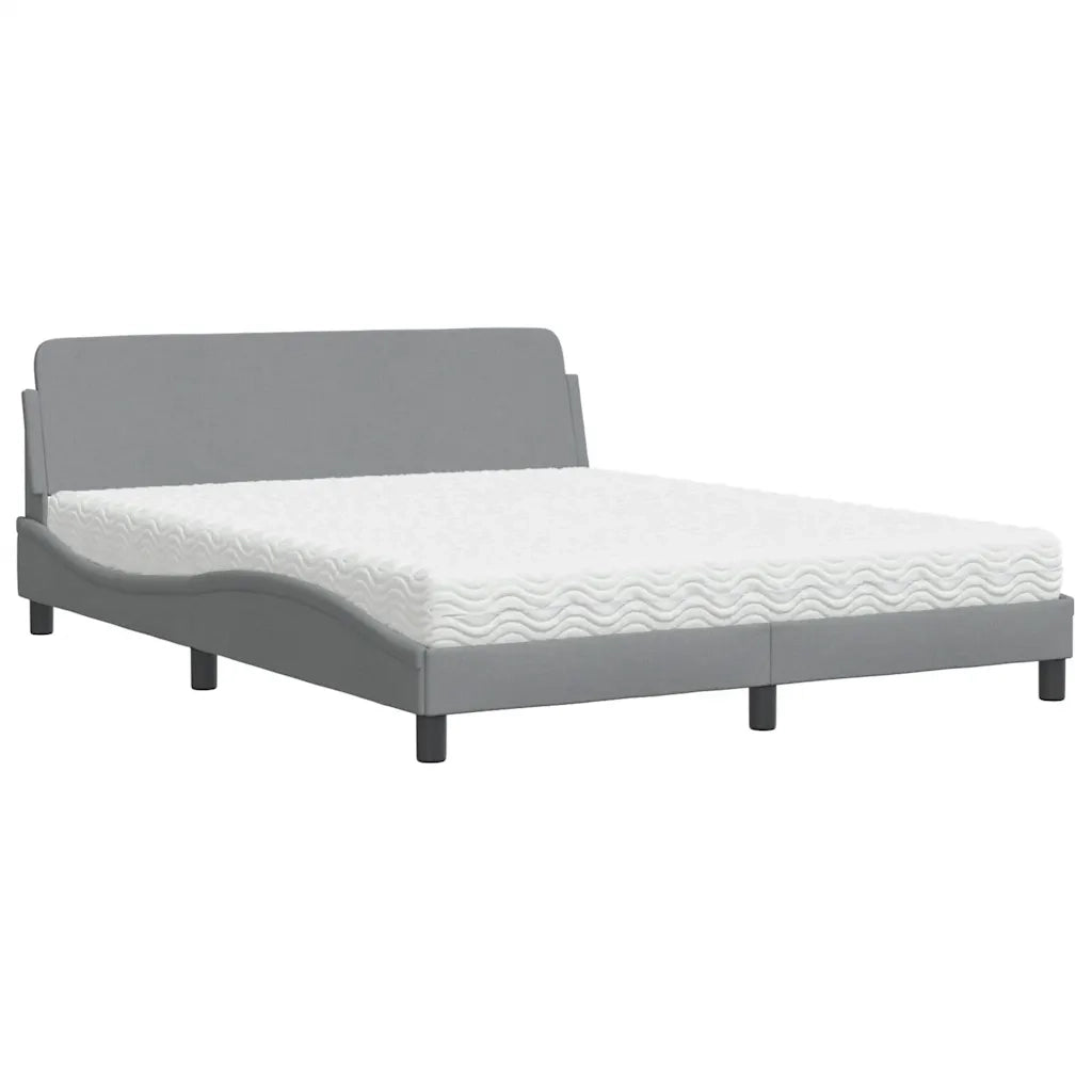Letto con Materasso Dover Grigio Chiaro160x200 cm Tessuto 3208424