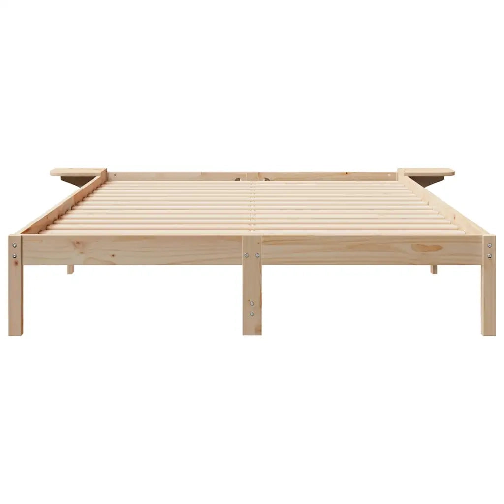 Letto con Tavolini Laterali Naturale 160 x 210 cm Pino massello 873229