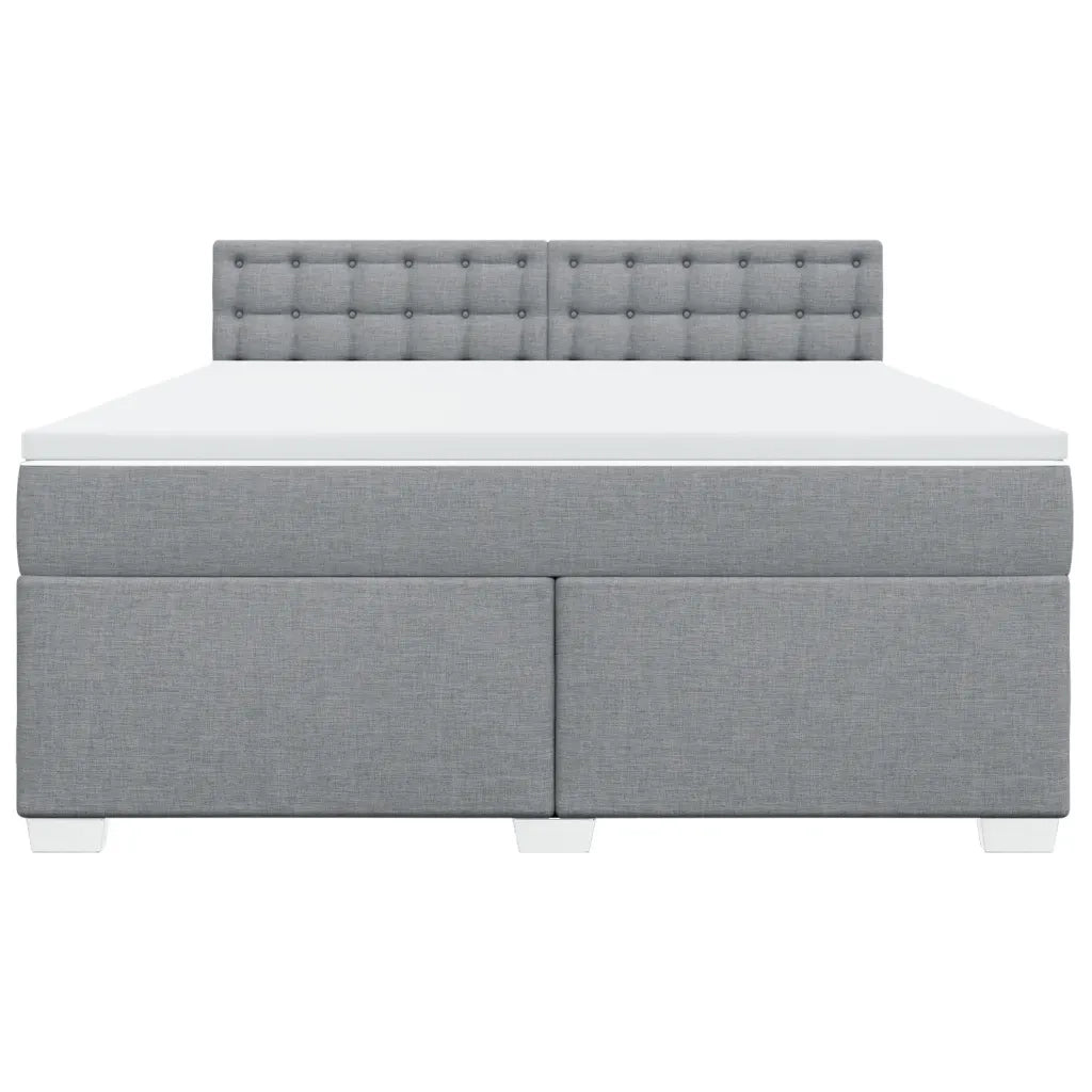 Giroletto a Molle con Materasso Grigio Chiaro180x200 cm Tessuto