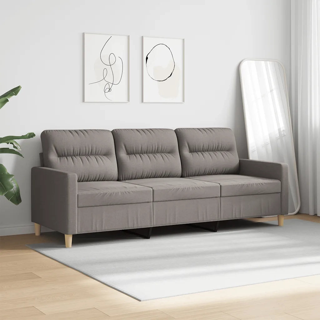 Divano a 3 Posti-Sofa 3 Posti Tortora 180 cm in Tessuto 838465