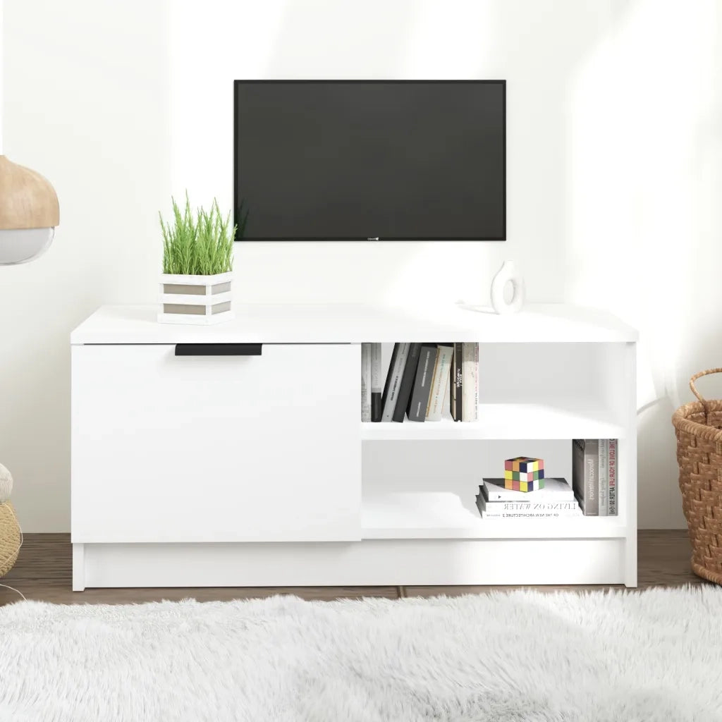 Mobile Porta TV-Mobile per TV-Credenza TV Bianco 80x35x36,5 cm in Legno Multistrato