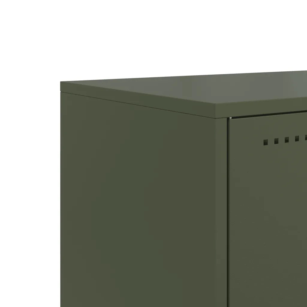 Mobile TV Verde Oliva 100,5x39x43,5 cm in Acciaio