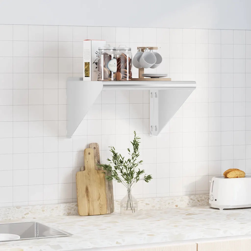 vidaXL Mensola a Muro 50x45x31 cm Argento in Acciaio Inossidabile