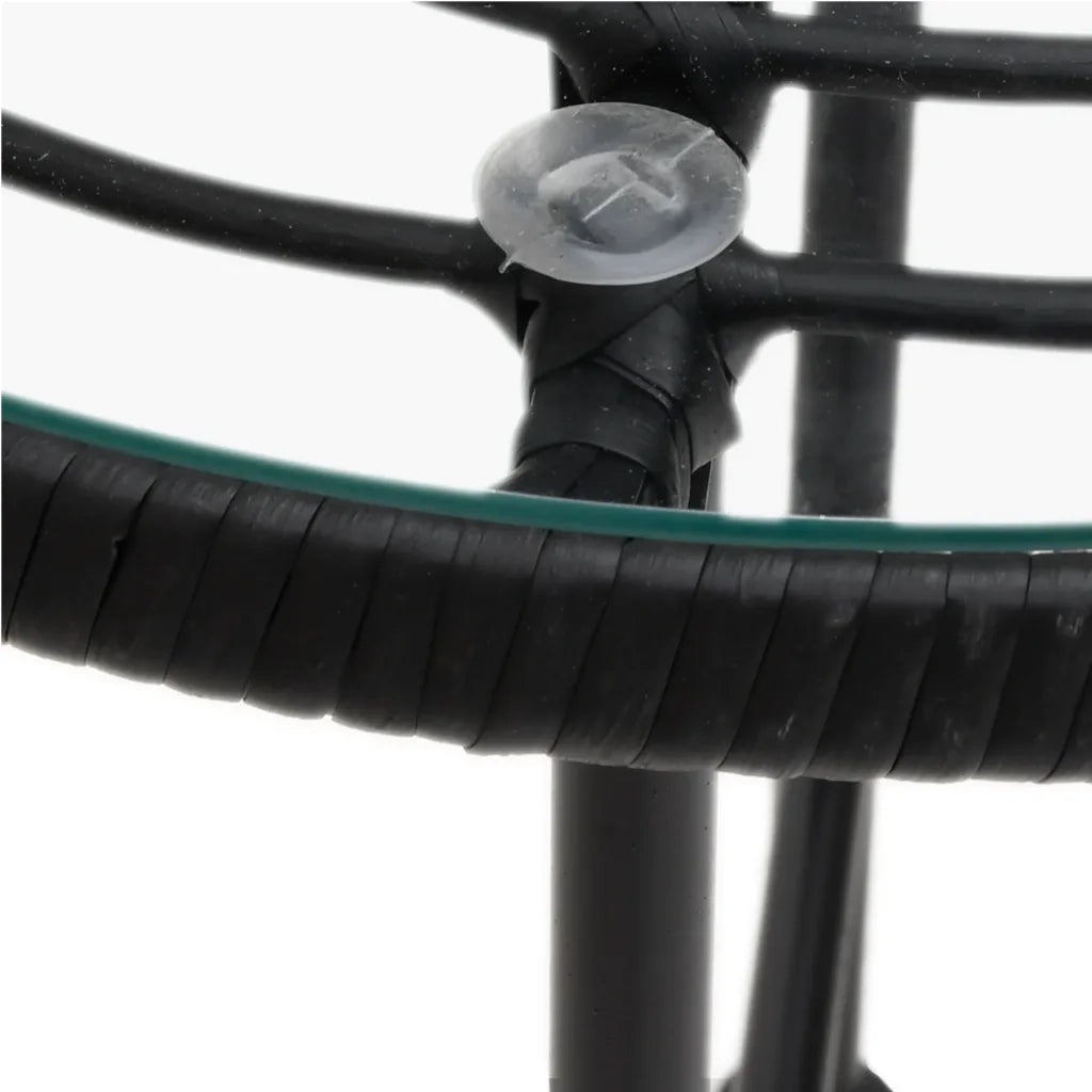 Set da Pranzo da Giardino 3 pz Nero in Polyrattan 3157834
