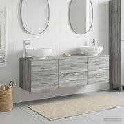 Set di mobili per il bagno 3 pz Sonoma grigio 3405896