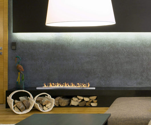 Bruciatore a Bioetanolo per Camini 90x11x5,3 cm 1,7 Litri Silver