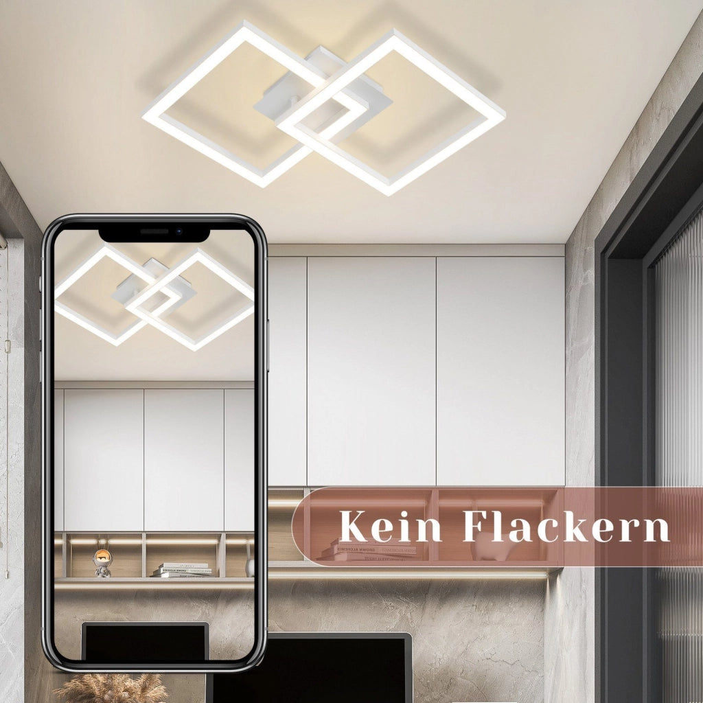 ZMH Lampada da Soffitto LED Moderna Bianca 24W Luce Calda 3000K per Soggiorno