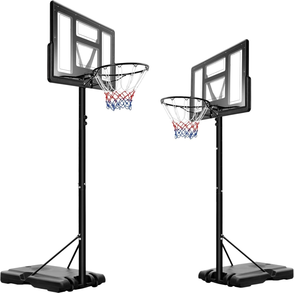 Canestro da Basket Portatile per Adulti, Canestro Basket Regolabile in Altezza 230-305 cm con Ruote Tabellone Infrangibile e Retina Durevole, Adatto a Interno Esterno