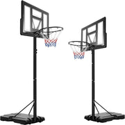 Canestro da Basket Portatile per Adulti, Canestro Basket Regolabile in Altezza 230-305 cm con Ruote Tabellone Infrangibile e Retina Durevole, Adatto a Interno Esterno