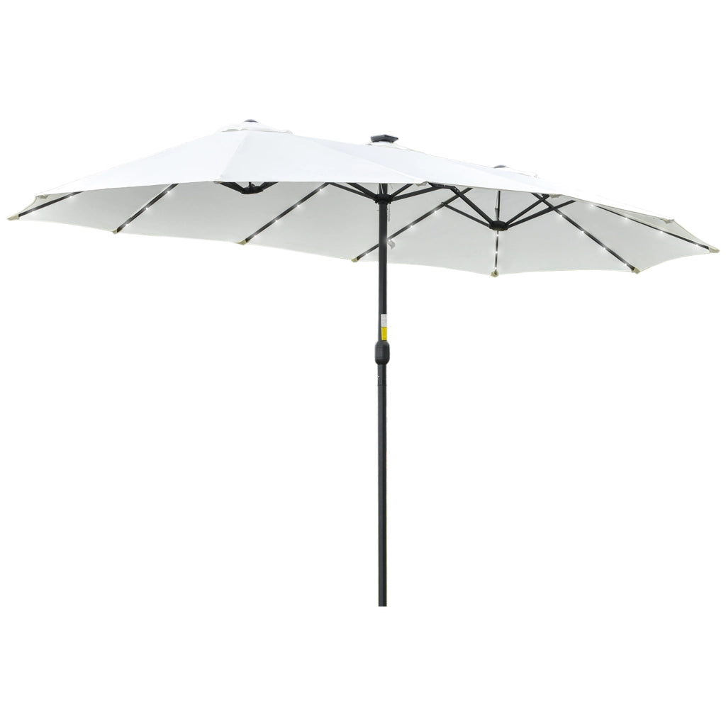 Tenda da sole 4,5x2,65 m con 48 luci LED ¨C zephmum ¨C crema