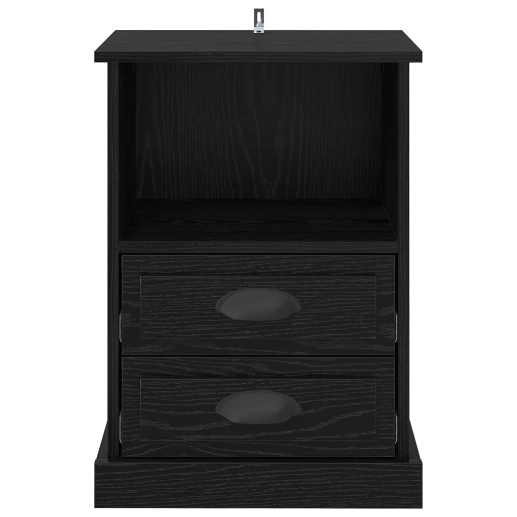 Armadio da Notte con cassetto 2 pcs Rovere Nero 36 x 43 x 60 cm