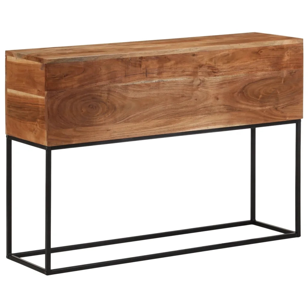 Tavolo Consolle 110x30x75cm in Legno Massello di Acacia e Ferro 376067