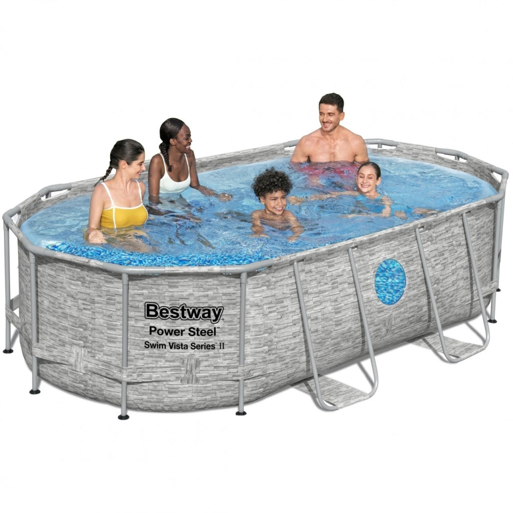 PISCINA POWER STEEL C/TELAIO E POMPA 427X250X100  56714