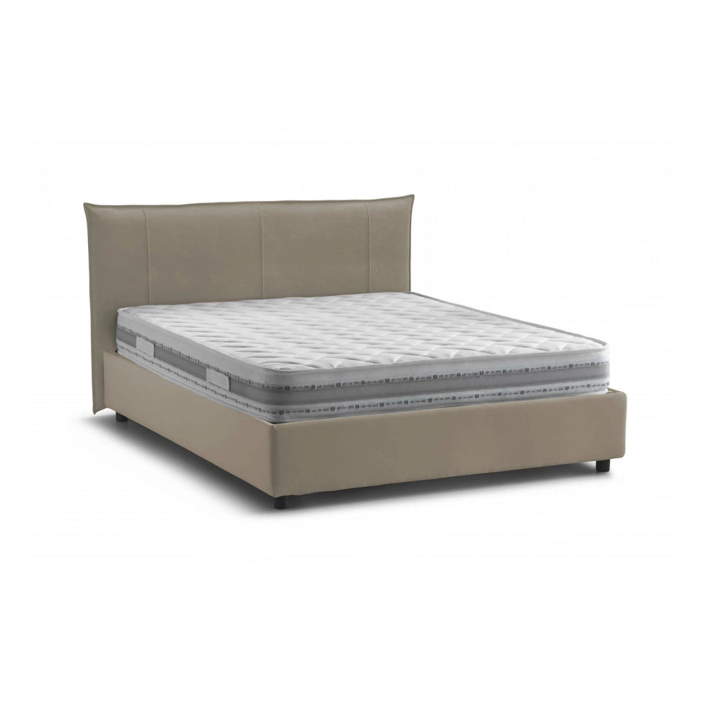 Letto Matrimoniale Geras, Letto Matrimoniale Materasso Incluso Made in Italy, Grigio Tortora\