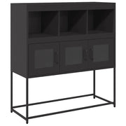 Credenza | Madia | Buffet da pranzo | Armadio da pranzo Nera 100,5x39x107 cm in Acciaio Laminato a Freddo