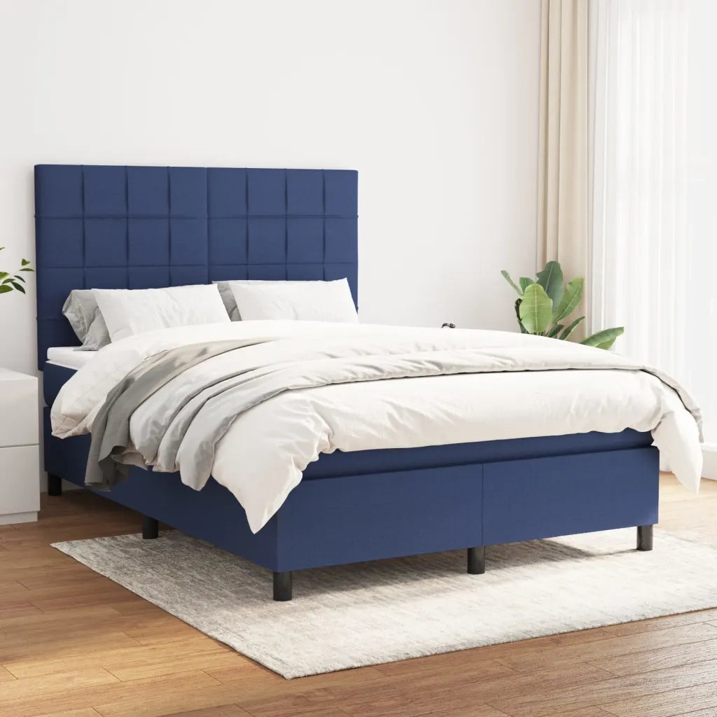 Giroletto a Molle con Materasso Blu 140x200 cm in Tessuto 3141783