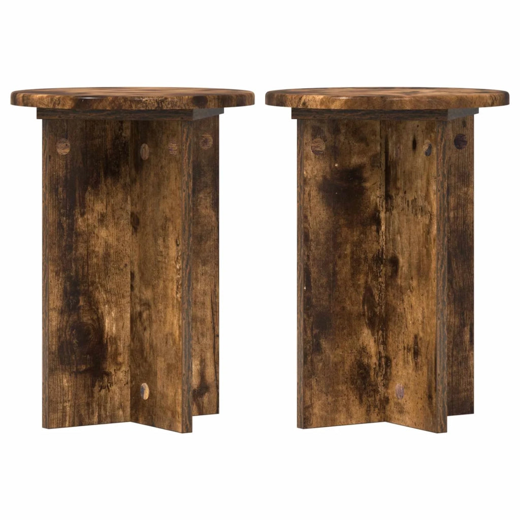 Supporto per piante 2 pcs Rovere Fumo Ø29,5 x 40 cm