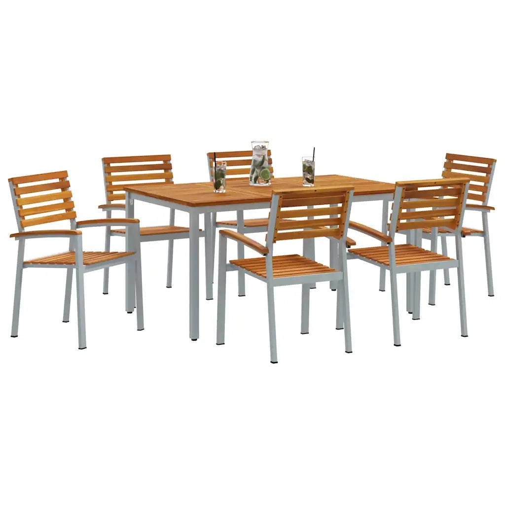 Set da Pranzo per Giardino 7 pcs Grigio 3284408