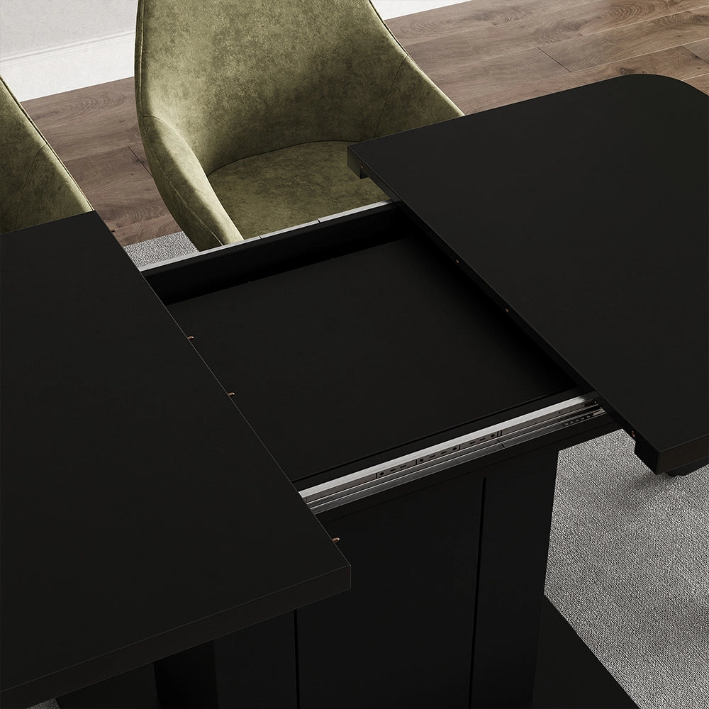 Vicco tavolo da pranzo allungabile Nero 120 x 80 cm