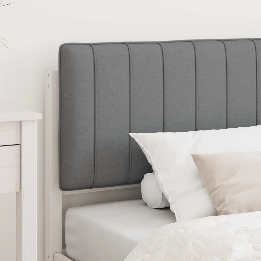 Letto con Testiera Rivestita Bianco e grigio chiaro 90 x 200 cm