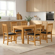 Set da pranzo 7 pz Nero Legno di Quercia Massello 3430367