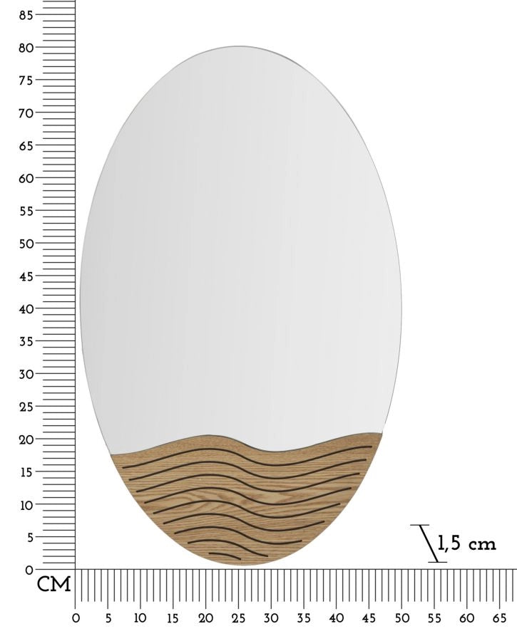 Specchio da Muro Lines 50x1,5x80 cm in MDF e Specchio Multicolor