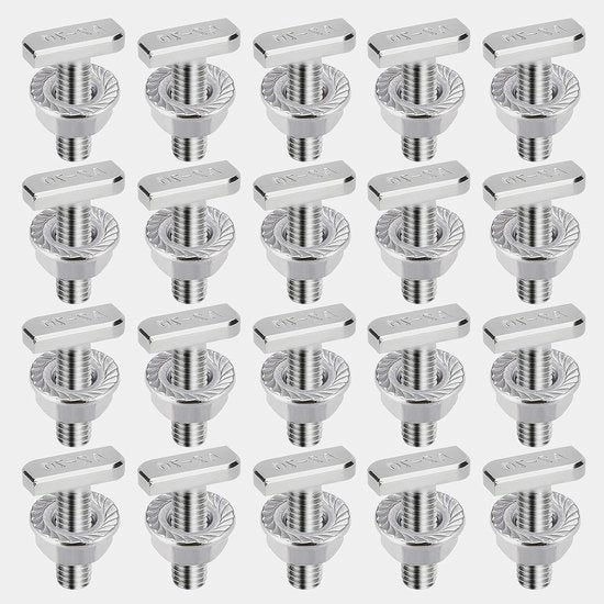 Impianto di fissaggio Premium - Set di 20 viti T e dadi per sistemi di montaggio solari - RVS A2-70 - 20 mm - Adatto per rail PV