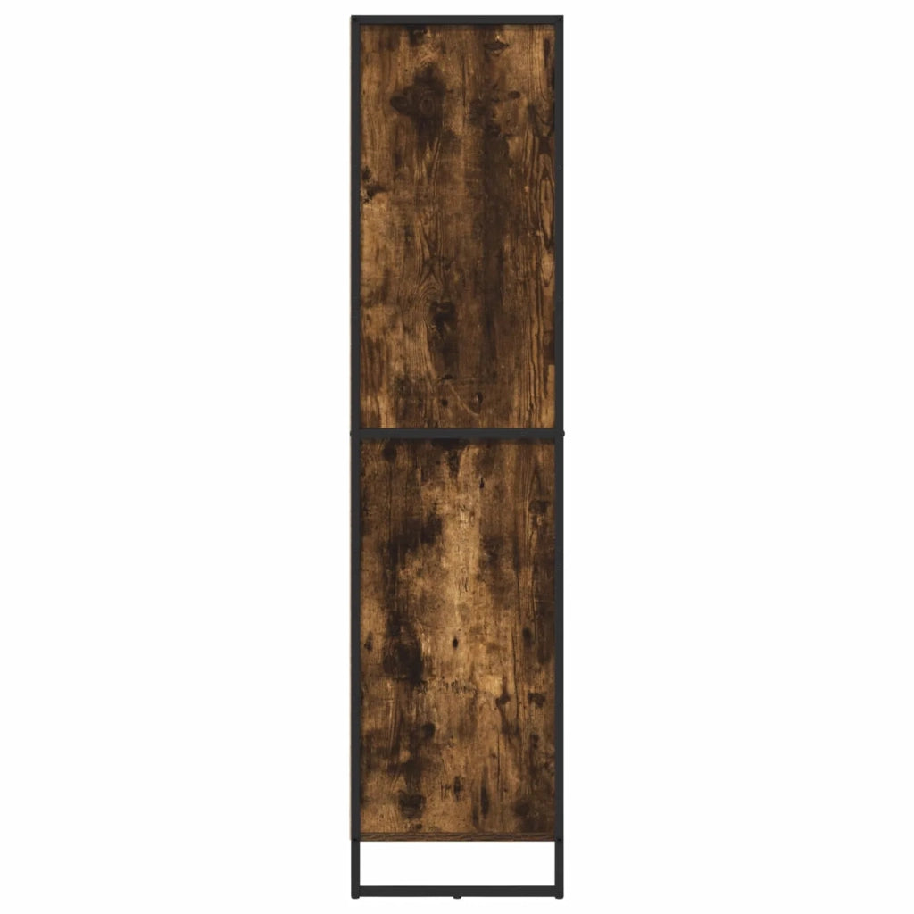 Credenza con cassetto 2 pz-Set di 2 Buffet-Armadio da cucina Quercia Fumosa 81 x 36 x 150.5 cm