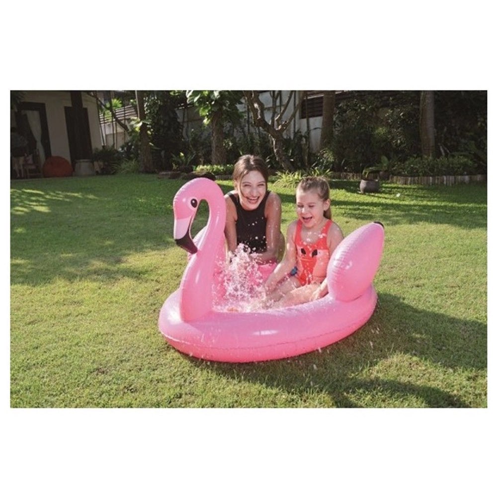 Trade Shop - Piscina Gonfiabile Per Bambini Forma Di Fenicottero Rosa Giardino 108x95x65cm 016148 -