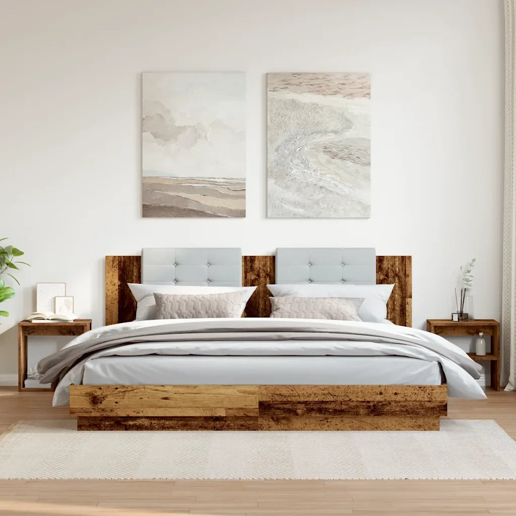 Comodini Legno Antico 2 pz 40x30x40 cm in Legno Multistrato 856527
