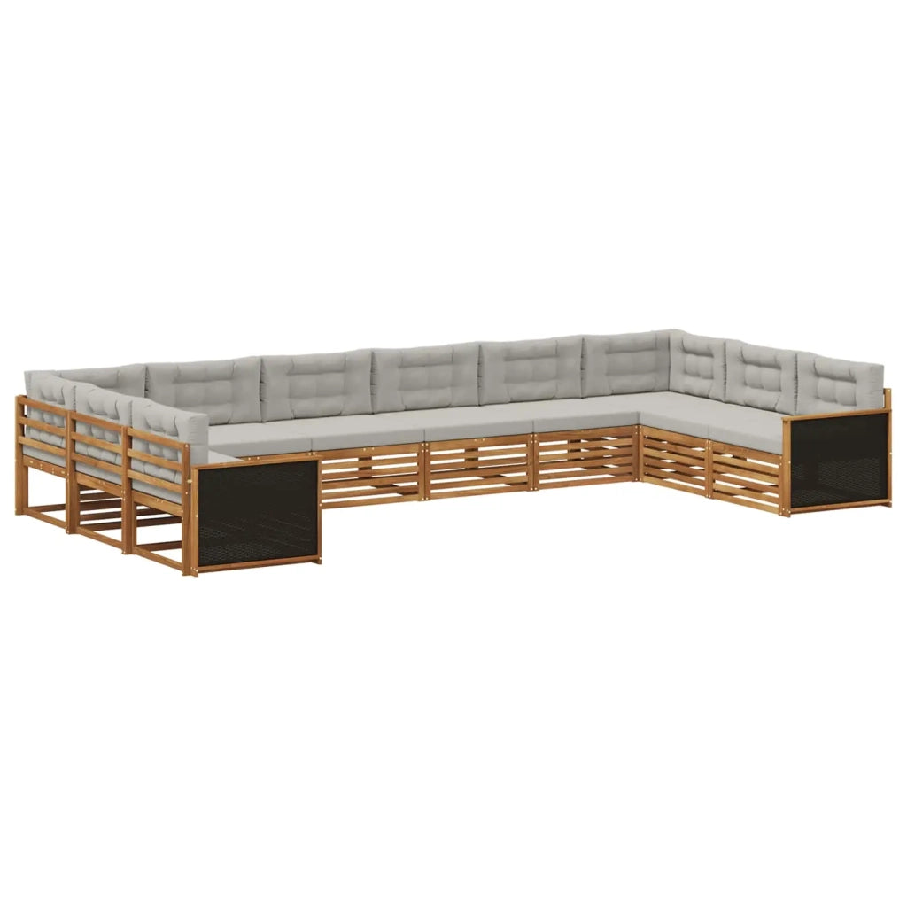 Set divani 10 pz Legno di Acacia Massello 3383884