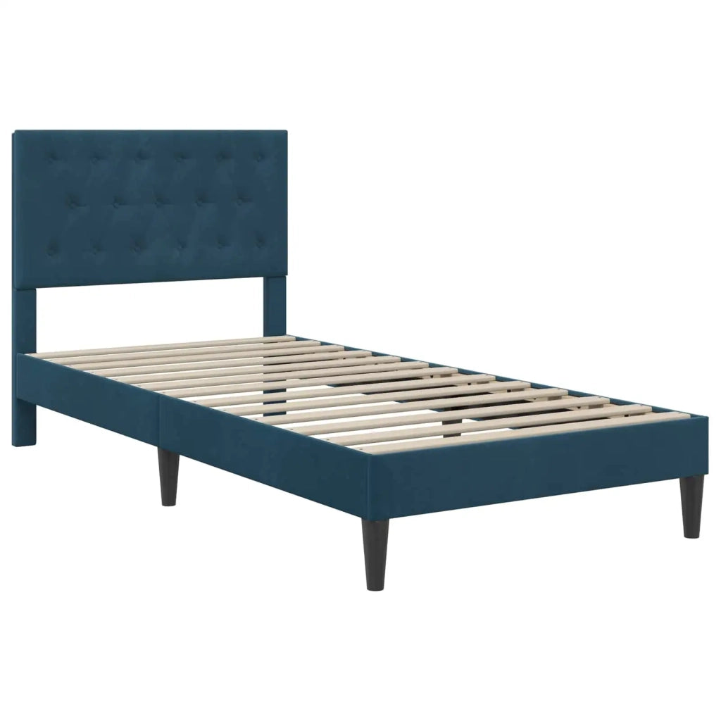 Struttura del letto con testiera Blu 80 x 200 cm Velluto 42027630